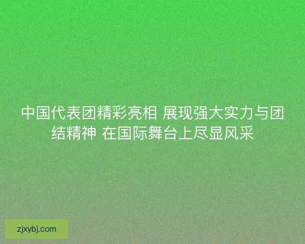 中国代表团精彩亮相 展现强大实力与团结精神 在国际舞台上尽显风采
