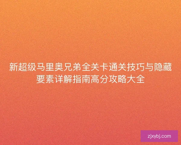 新超级马里奥兄弟全关卡通关技巧与隐藏要素详解指南高分攻略大全